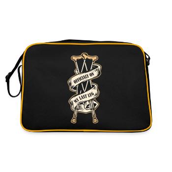 Offiziell auf meinem letzten Bein gebrochener Knochen Chirurg Knochen - Retro Tasche - Schwarz/Gold - Hinten