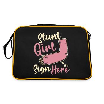 Cascadeur fille signe ici os cassé doigt cassé - Sac Retro - noir/or - Dos