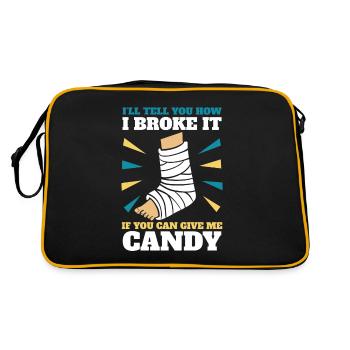 Ich werde dir erzählen, wie ich es gebrochen habe, gebrochene Knochenknochen - Retro Tasche - Schwarz/Gold - Hinten