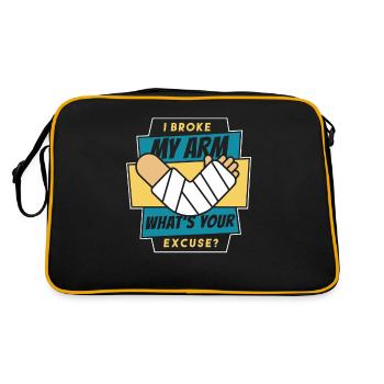 Je me suis cassé le bras, quelle est ton excuse, doigt cassé - Sac Retro - noir/or - Dos