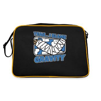 Je blâme la gravité Os cassé Os du doigt cassé - Sac Retro - noir/or - Dos