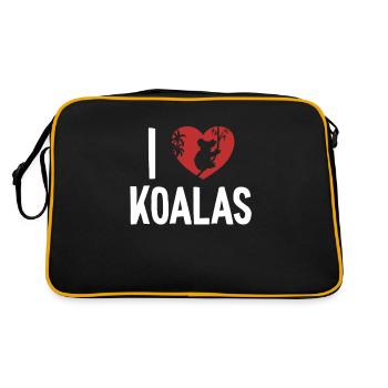 J’aime Koalas Koalabear Eucalyptus Amoureux Koala - Sac Retro - noir/or - Dos