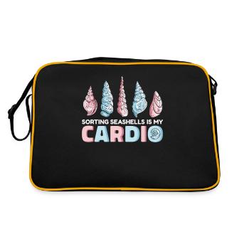 Sorting Seashells Is My Cardio Bivalvia Seashell - Retro Bag - black/gold - Back