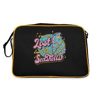 Je ne suis pas perdu Je collectionne les coquillages Coquillages - Sac Retro - noir/or - Dos
