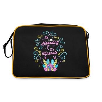 Not Hoarding If It's Minerals Geologist Mineral - Retro Bag - black/gold - Back