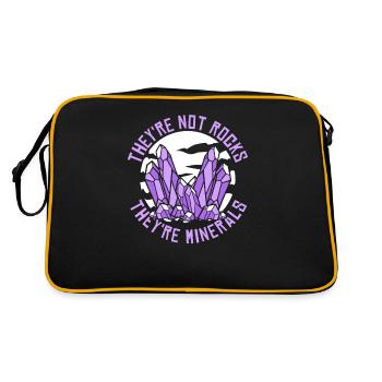 Not Rocks They're Minerals Geologist Mineral - Retro Bag - black/gold - Back