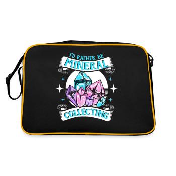 Ich wäre lieber Mineraliensammler und Geologe - Retro Tasche - Schwarz/Gold - Hinten