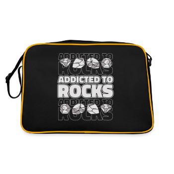 Addicted To Rocks Geologist Rockhounding Mineral - Retro Bag - black/gold - Back