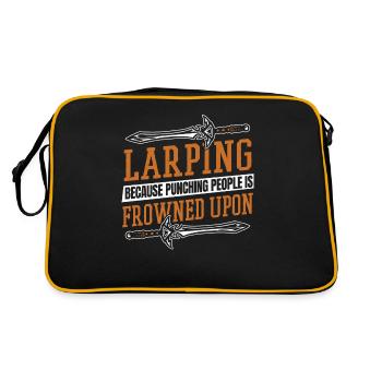 Because Punching People Is Frowned Upon LARPing - Retro Bag - black/gold - Back