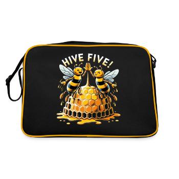 Bee Lovers Beekeepers Naturefriends Beekeepers - Retro Bag - black/gold - Back