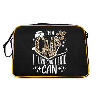 CNA Nursing Quotes Certified Nurse Assistant Gifts - Retro Tasche - Schwarz/Gold - Hinten