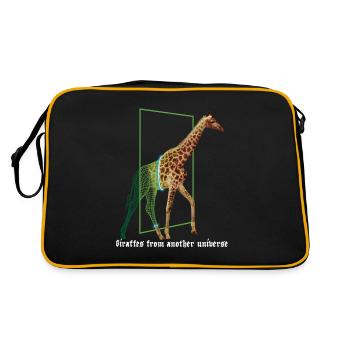 Giraffen aus einem anderen Universum Nubisch-Afrikaner - Retro Tasche - Schwarz/Gold - Hinten