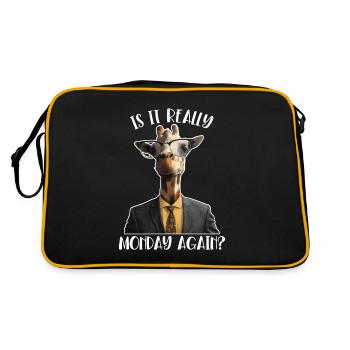 Ist es wirklich wieder Montag Nubischer Afrikaner - Retro Tasche - Schwarz/Gold - Hinten