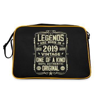Fabriqué En 2019 Vintage Cadeau Anniversaire 2019 - Sac Retro - noir/or - Dos