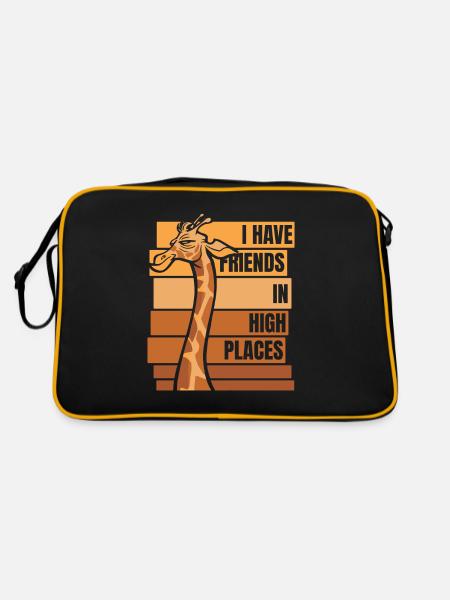 Avoir des amis en haut lieu Girafe africaine nubienne - Sac Retro - noir/or - Dos