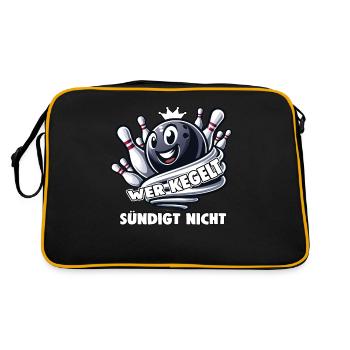 Qui quilles ne pèche pas aux quilles bowling bowling club design - Sac Retro - noir/or - Dos