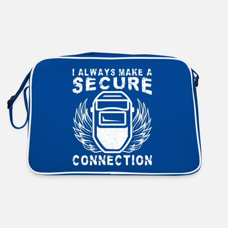 I Always Make A Secure Connection Welding Worker Retro Tasche