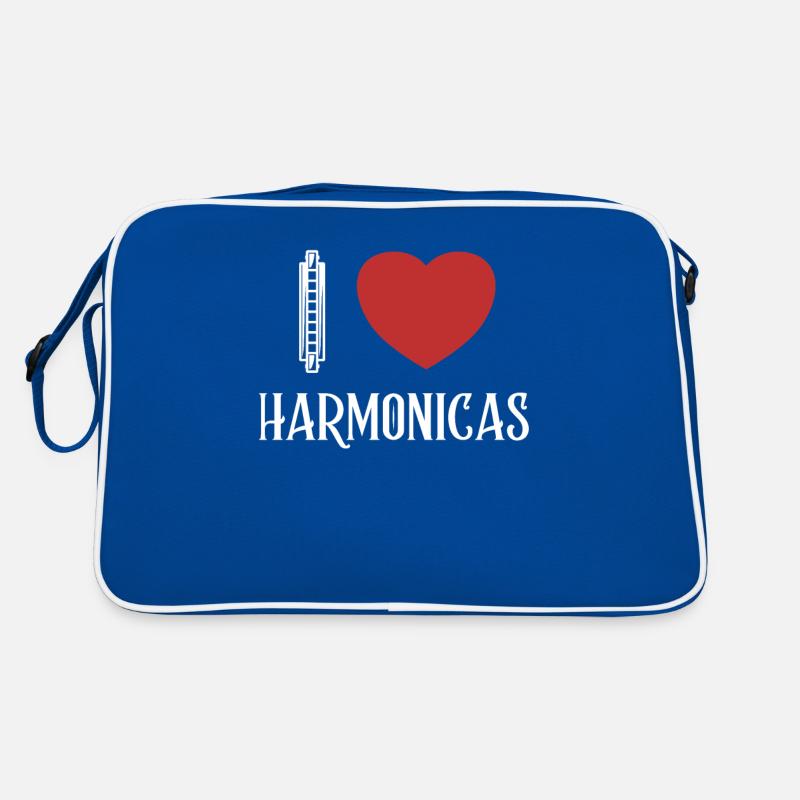 I love Harmonicas Harmonist Harmonicist Mouth Retro Bag