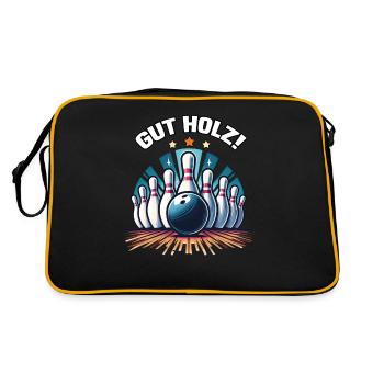 bonnes quilles en bois Skittles Club Design pour les quilles - Sac Retro - noir/or - Dos