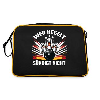 Who bowls does not sin Kegel Kegelverein Design - Retro Bag - black/gold - Back
