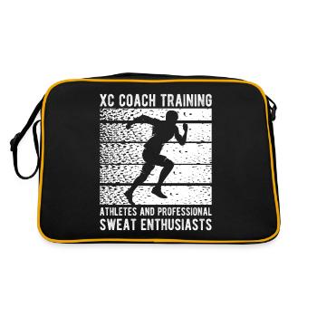 Cross Country Runner Design - XC Coach - Running - Retro Bag - black/gold - Back