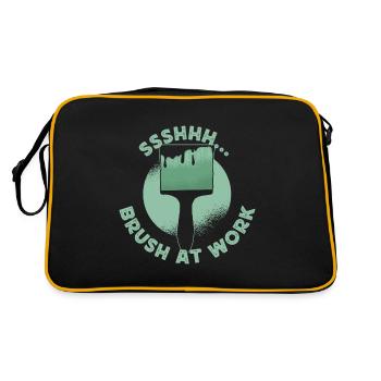 Artiste Peintre Pinceau graphique au travail Cadeaux - Sac Retro - noir/or - Dos