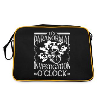 Paranormal Investigation O`Clock Ghost Hunter Gift - Retro Tasche - Schwarz/Gold - Hinten