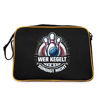Qui quilles ne pèche pas aux quilles bowling bowling club design - Sac Retro - noir/or - Dos