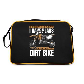 J’ai des projets avec ma moto de course de moto tout-terrain - Sac Retro - noir/or - Dos
