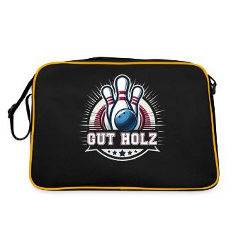 Bonne quilles en bois Skittles Club Design pour les quilles - Sac Retro - noir/or - Dos