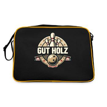 Bonne quilles en bois Skittles Club Design pour les quilles - Sac Retro - noir/or - Dos