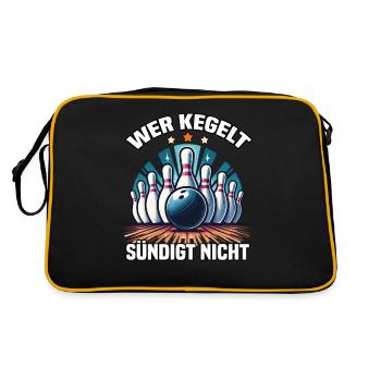 Qui quilles ne pèche pas aux quilles bowling bowling club design - Sac Retro - noir/or - Dos