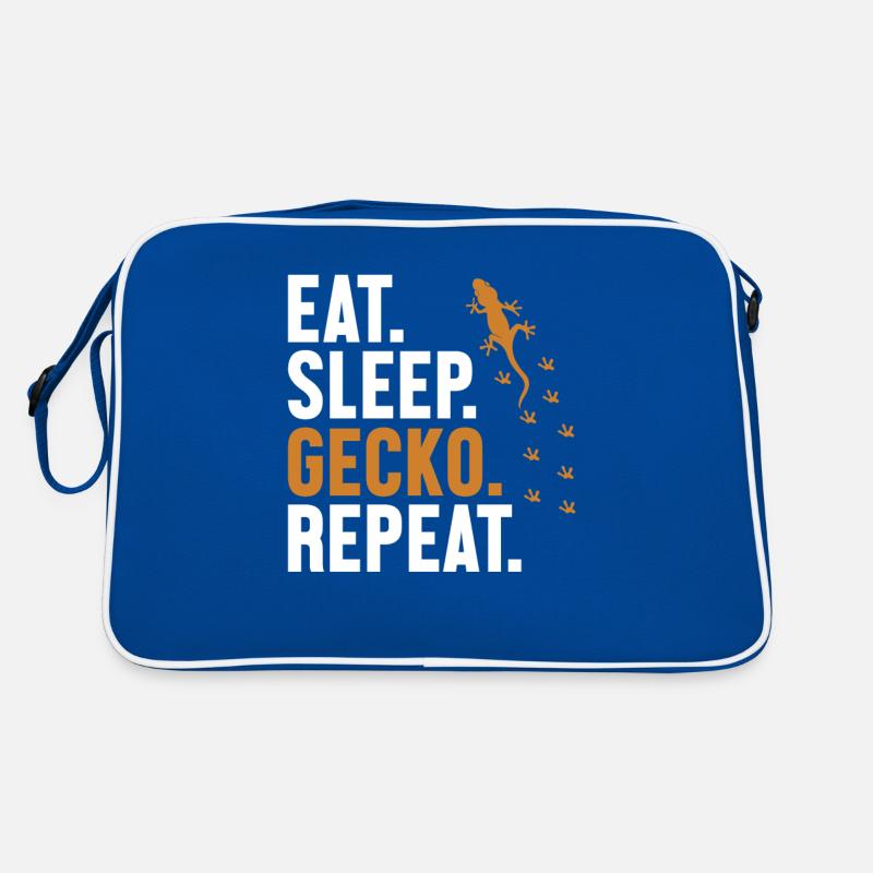 Eat Sleep Gecko Repeat Gekkota Crested Lizard Retro Bag