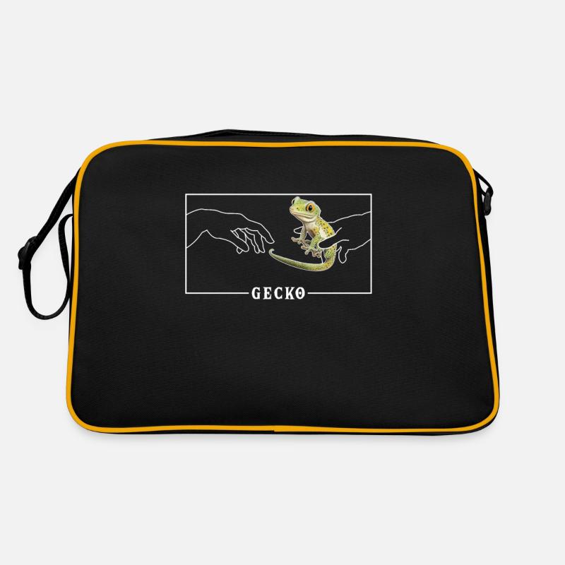 Michelangelo Kreation von Adam Gecko Crested - Retro Tasche - Schwarz/Gold