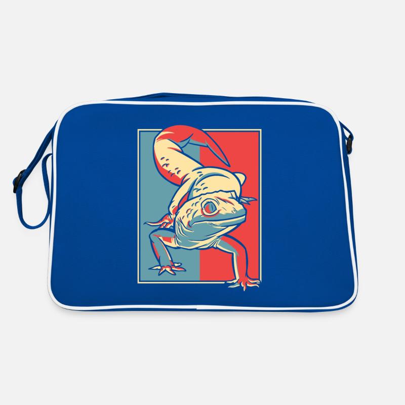 Gecko Portrait Gekkota Crested Lizard Leopard Retro Bag