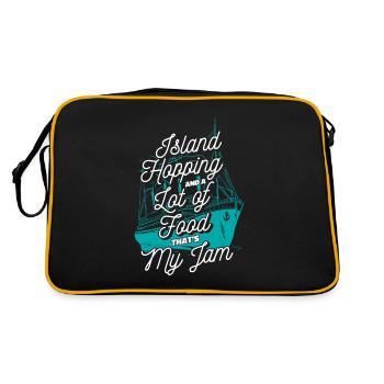 D’île en île et beaucoup de nourriture sur un bateau de croisière - Sac Retro - noir/or - Dos