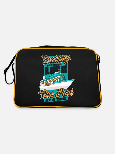 Croisière à travers la vie, un port à la fois - Sac Retro - noir/or - Dos