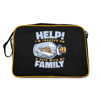 I'm Trapped On A Ship With My Family Cruise - Retro Bag - black/gold - Back