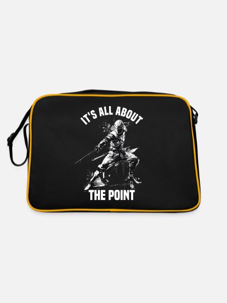 Masque Fencer Sport Design Sur Jeu Sur L’escrime De Combat - Sac Retro - noir/or - Dos