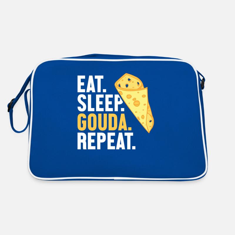 Eat Sleep Gouda Repeat Maker Fromager Queso Sac Retro