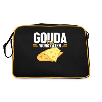 Gouda d’abord travail plus tard fromager Queso - Sac Retro - noir/or - Dos