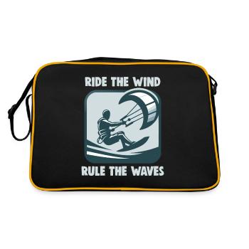 Kitesurfing Ride the wind rule the waves - Retro Bag - black/gold - Back