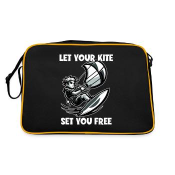 Kitesurfing Let Your Kite Set You Free Kitesurfer - Retro Bag - black/gold - Back