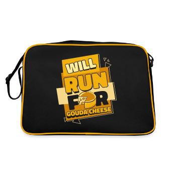 Courir pour le fromage Gouda Queso Cheesemonger - Sac Retro - noir/or - Dos