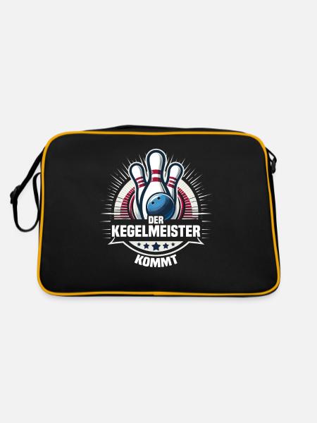 The bowling master is coming Kegel Kegelverein Design - Retro Bag - black/gold - Back