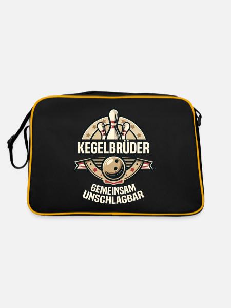 Kegelbrüder Kegel Kegelverein Design zum Kegeln - Retro Bag - black/gold - Back