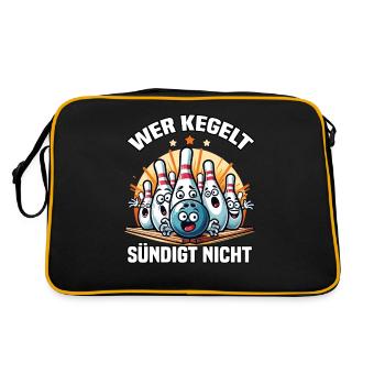 Who bowls does not sin Kegel Kegelverein Design - Retro Bag - black/gold - Back