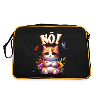 Chat drôle de dire non ! Pour les amoureux des chats - Sac Retro - noir/or - Dos