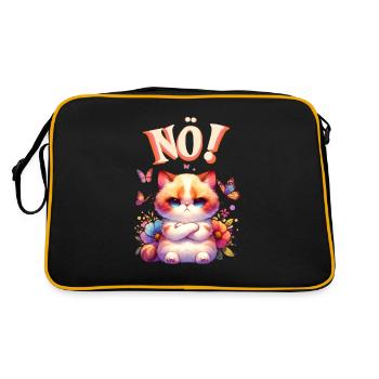 Chat drôle de dire non ! Pour les amoureux des chats - Sac Retro - noir/or - Dos