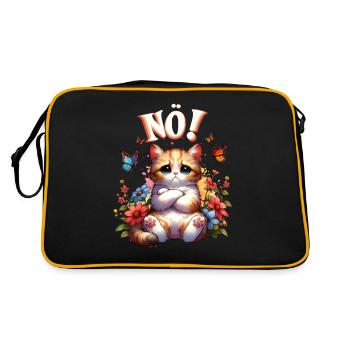 Chat drôle de dire non ! Pour les amoureux des chats - Sac Retro - noir/or - Dos